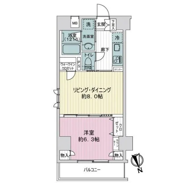 日神デュオステージ浅草松が谷 間取図