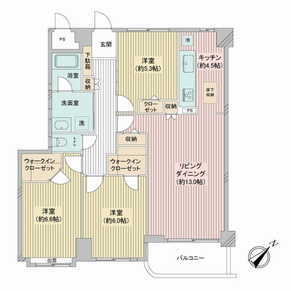 戸塚グリーンヒルダイヤモンドマンション 間取図