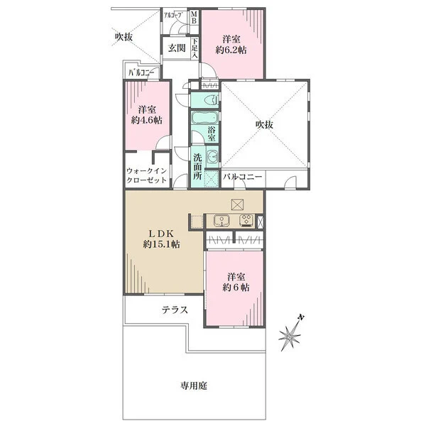 藤和ライブタウン大船３号棟 間取図