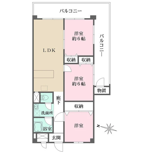 東建西ケ丘マンション 間取図