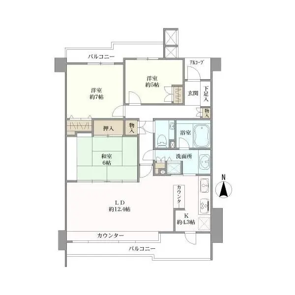 八事月見ケ岡シティハウスセンターガーデン 間取図