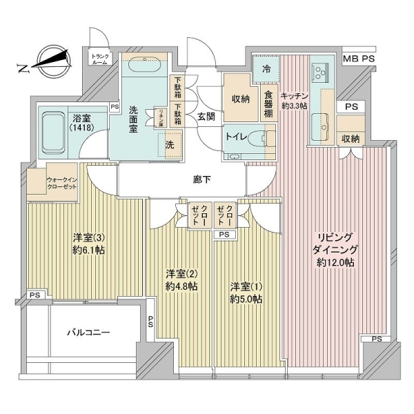 クラッシィタワー新宿御苑 間取図