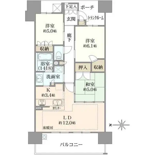 Ｂｒｉｌｌｉａレジデンス六甲アイランドＨ棟 間取図