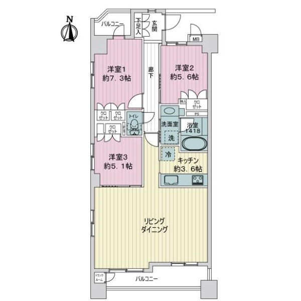 プラウド平安通 間取図