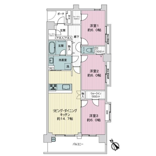 日神パレステージ東武練馬台 東館 間取図