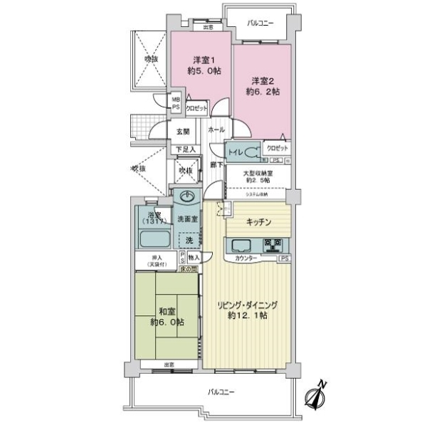 ライオンズガーデンヒルズ富士見台参番館 間取図