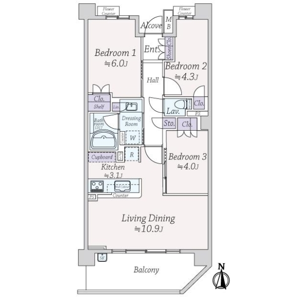 パークホームズ藤沢二丁目 間取図