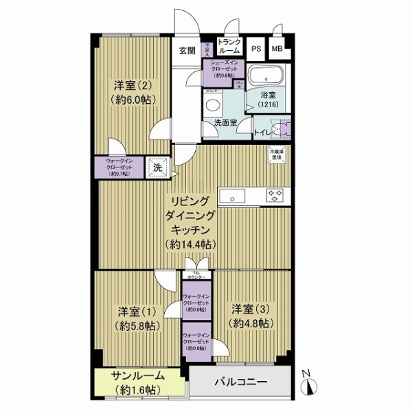 ライオンズマンション東府中 間取図