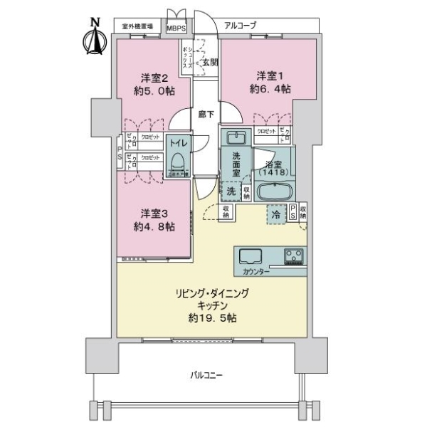 ワコーレ　ザ・神戸旧居留地レジデンスタワー 間取図