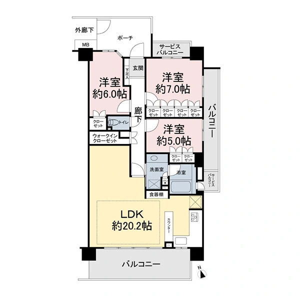 オーベルグランディオ柏　桜ヴィラ 間取図