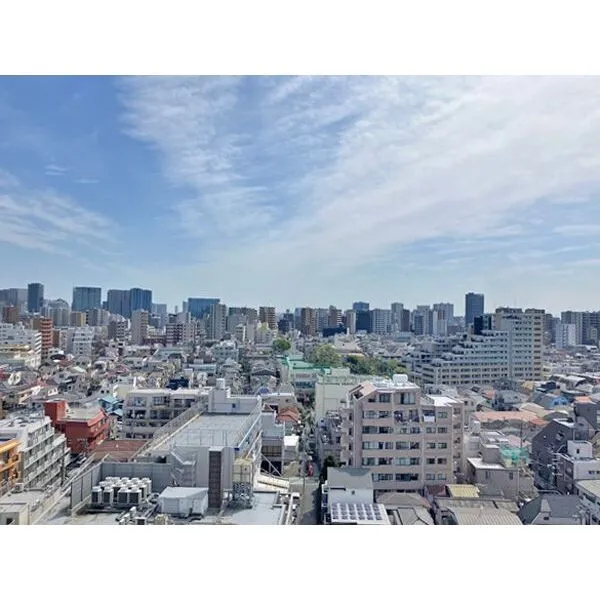 シティインデックス武蔵小山 【眺望写真】14階建て12階部分／東向きバルコニー前面は遮蔽物がなく、眺望・採光良好