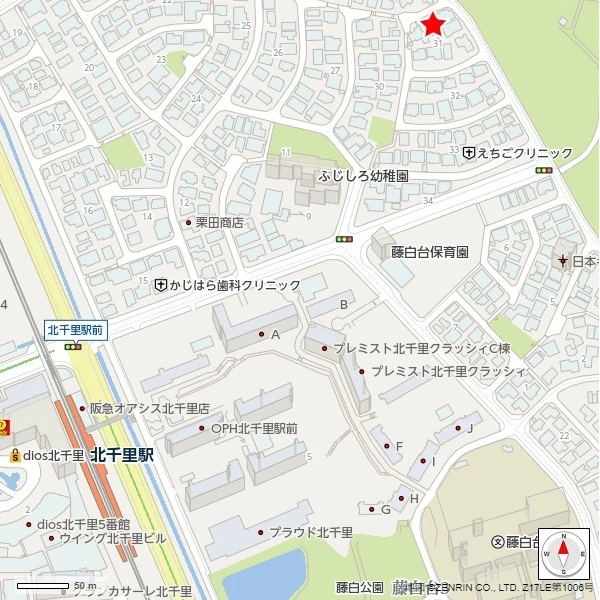 吹田市藤白台４丁目 詳細地図