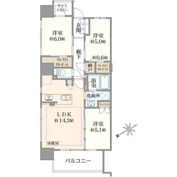 シティハウス武蔵野 間取図