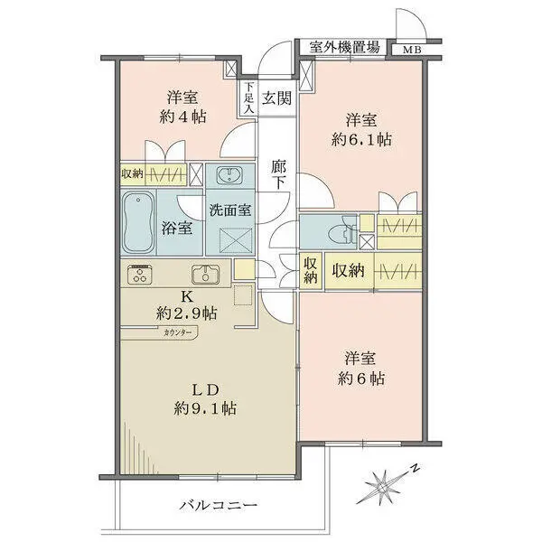 藤和ライブタウン武蔵野緑町 間取図