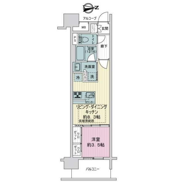 プレサンスロジェ名古屋駅ＮＯＲＴＨＦＲＯＮＴ 間取図