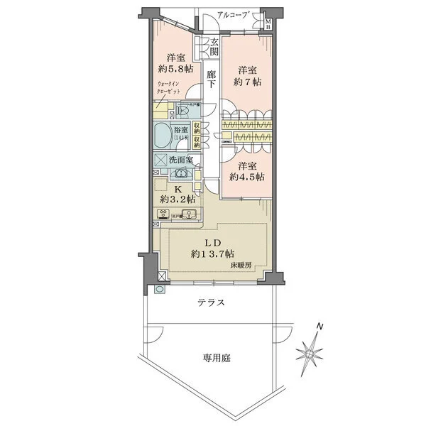 パークハウス三ツ沢ヒルトップテラス 間取図