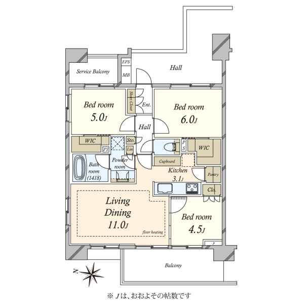 バウス平塚 間取図