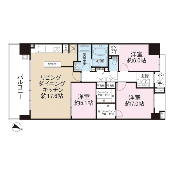 オーベルグランディオ湘南平塚 間取図