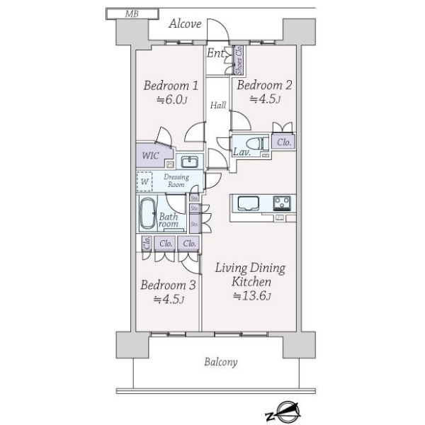 ブランズシティ天神橋筋六丁目 間取図