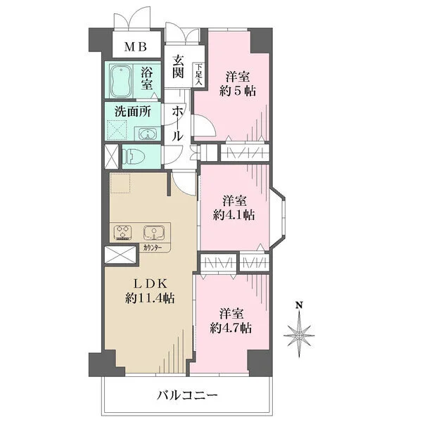 西宮グリーンマンション　１号棟 間取図