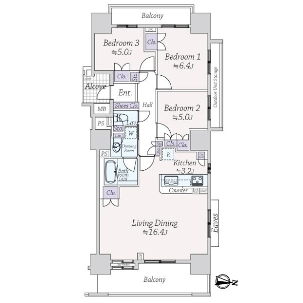 プラウド錦糸公園 間取図