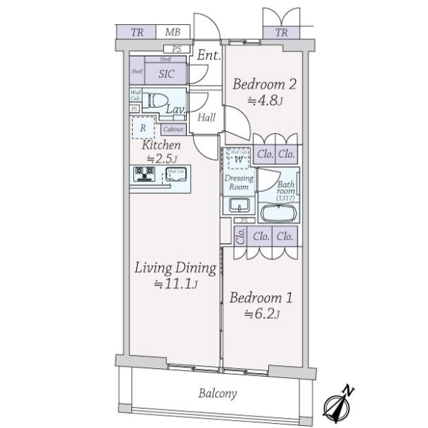 日本橋浜町ダイヤレジデンス 間取図
