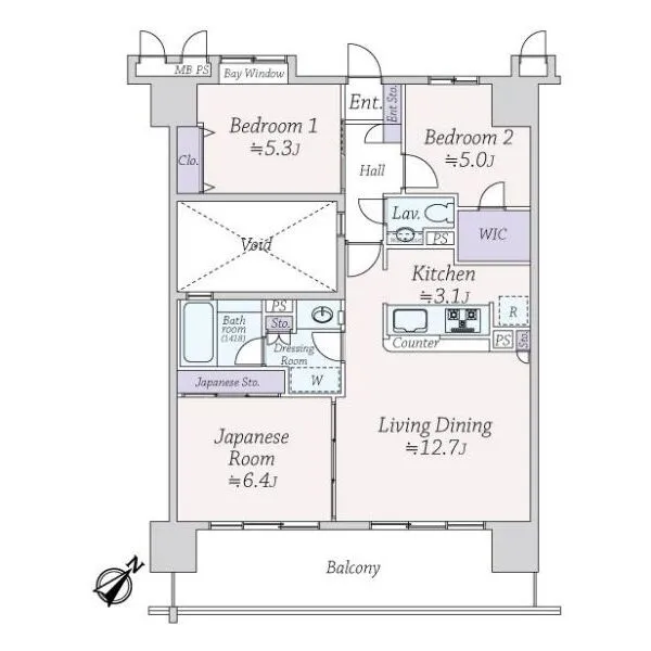 ライオンズマンション三国ヶ丘 間取図