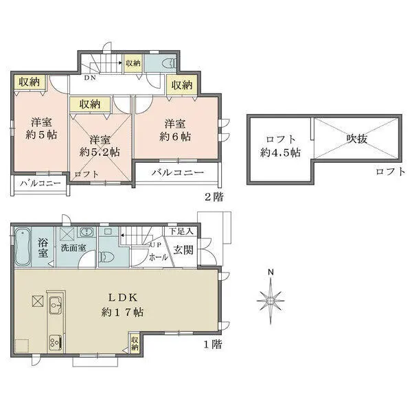 三鷹市上連雀５丁目 間取図