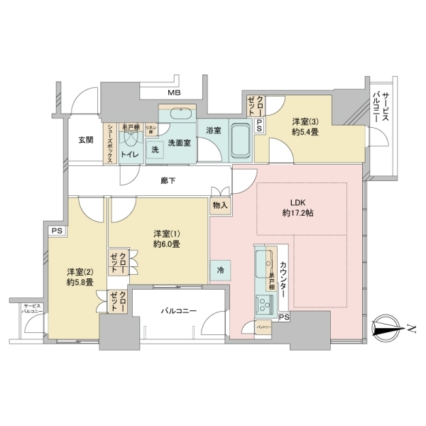 ローレルタワー御堂筋本町 間取図