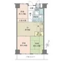 南赤羽グリーンハイツ 専有面積51.55m2の3DK　南東向き　陽当り良好