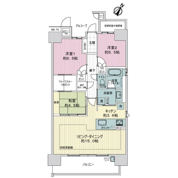 ライオンズ茨木ニュ−シティＢ街区 間取図