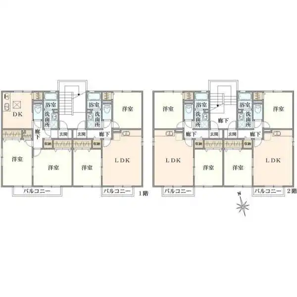千葉市中央区千葉寺町　２棟アパート 間取図