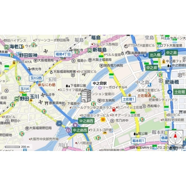 ザ・パークハウス中之島タワー 現地案内図