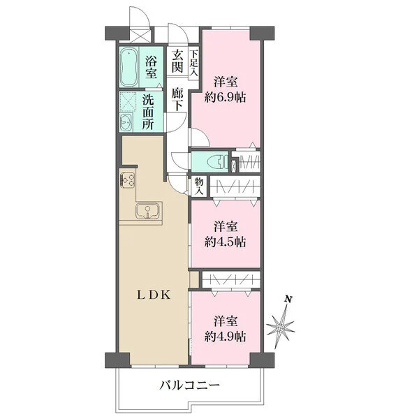 カネボウ芦屋アーバンプラザ 間取図