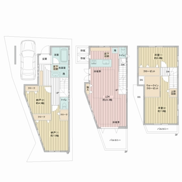 新宿区北新宿３丁目 間取図