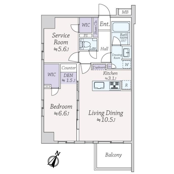 バースシティ横浜大通り公園 間取図