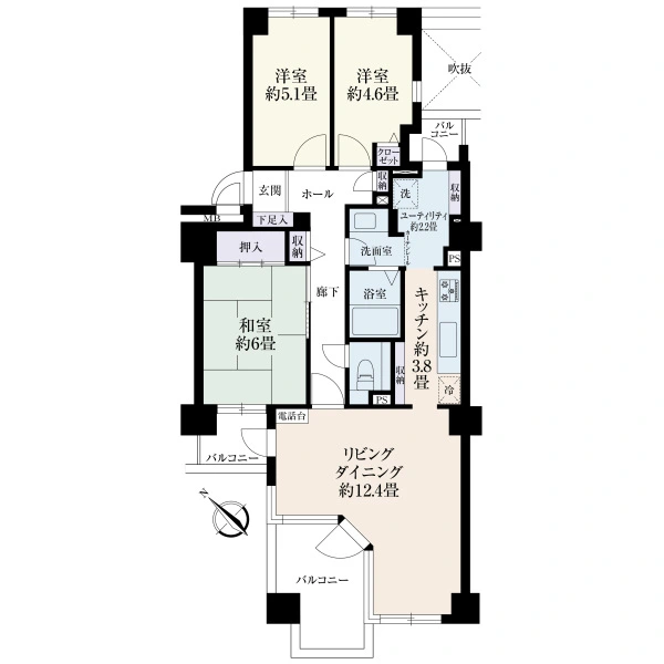 エステ・シテイ湘南六浦1番館 間取図