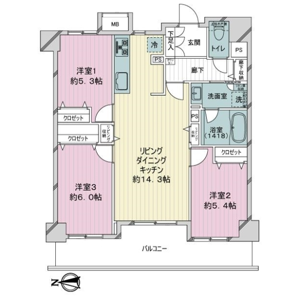 モンレーヴ浦和仲町 間取図