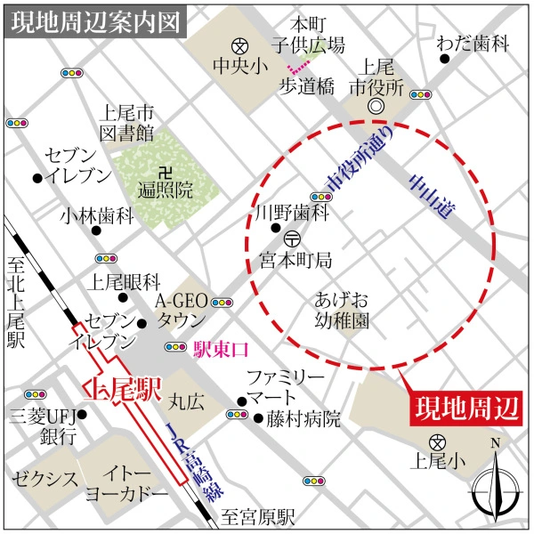 上尾市宮本町 現地案内図