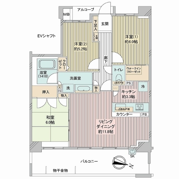 ルイシャトレ草加松原イースト 間取図