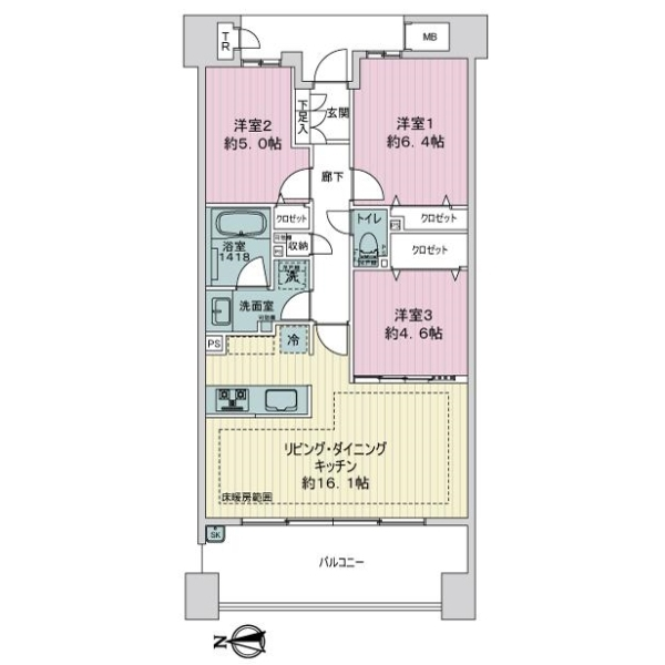 グランドオペラつつじヶ丘 間取図