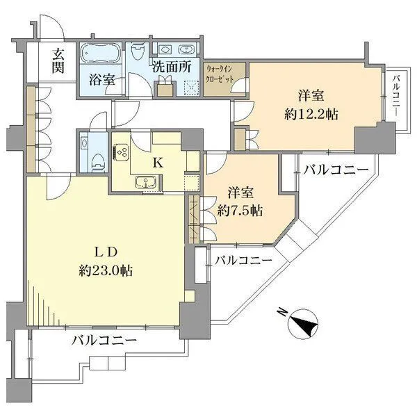 元麻布ヒルズフォレストタワー 間取図(平面図)