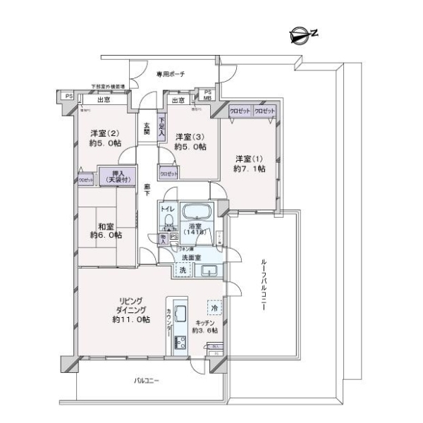 ライオンズマンション原木中山駅前 間取図