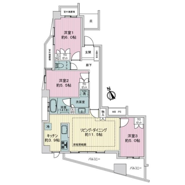 ライオンズ練馬平和台マスタープレイス 間取図