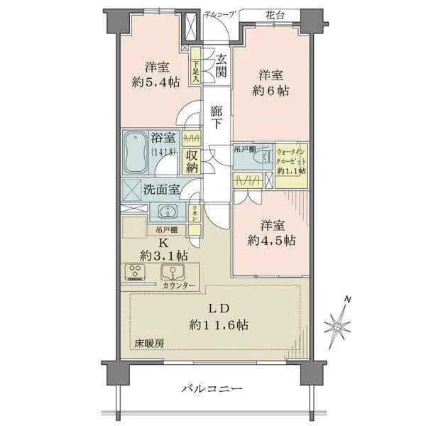 ザ・パークハウス横浜浦島丘 間取図