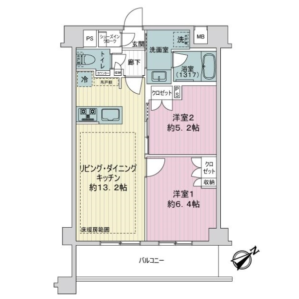 パレステージ町屋参番館 間取図