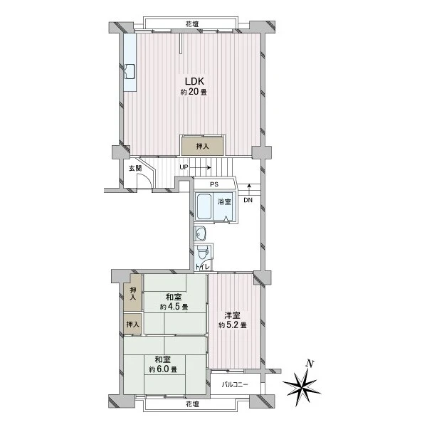 中津リバーサイドコーポA棟 間取図