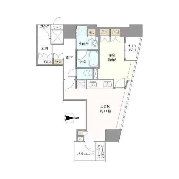 プラウドタワー北浜 間取図