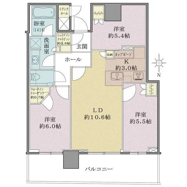パークタワー晴海 間取図