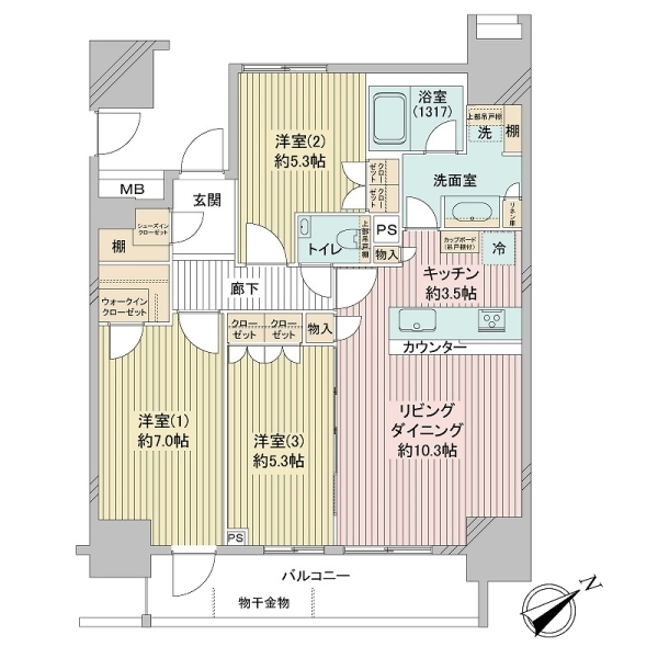 リビオ目黒リバーサウス 間取図